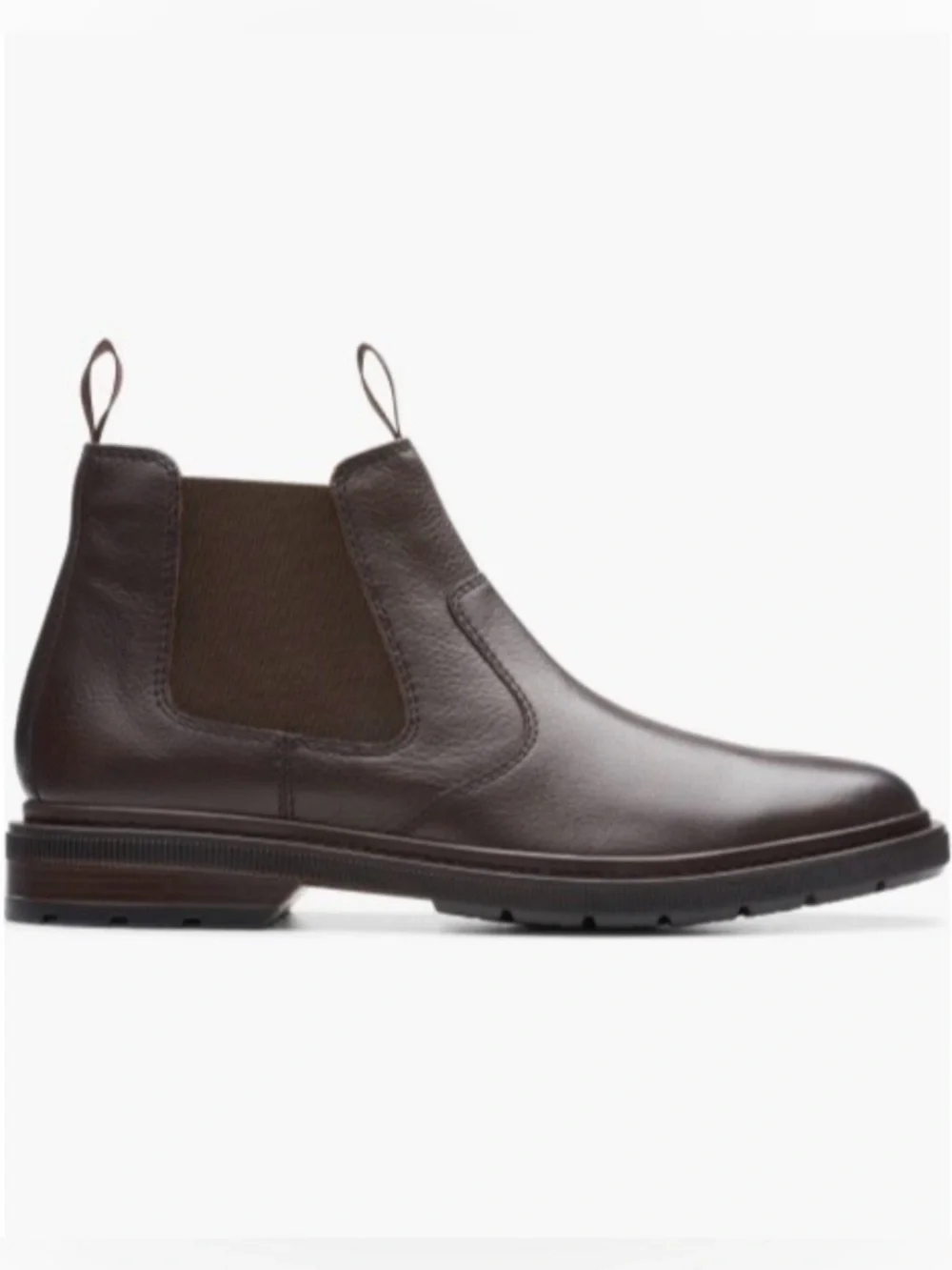 Clarks Men's Dark Brown Leather Chukka Chelsea Boots
